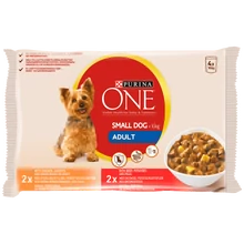 PURINA ONE MINI ADULT SZÓSZOS VÁLOGATÁS NEDVES KUTYAELEDEL 4 X 100 G