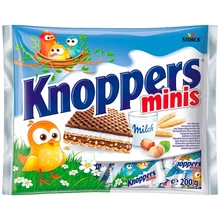 KNOPPERS MINIS TÖLTÖTT OSTYA KAKAÓS TEJBEVONÓVAL FÉLIG MÁRTVA 200 G