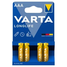 VARTA LONGLIFE AAA LR03 1,5 V NAGY TELJESÍTMÉNYŰ ALKÁLI ELEM 4 DB