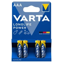 VARTA LONGLIFE POWER AAA LR03 1,5 V NAGY TELJESÍTMÉNYŰ ALKÁLI ELEM 4 DB