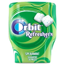 ORBIT REFRESHERS MENTA- ÉS MENTOLÍZŰ CUKORMENTES RÁGÓGUMI ÉDESÍTŐSZERREL 67 G