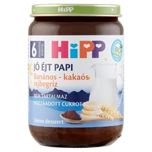 HIPP JÓ ÉJT PAPI BIO BANÁNOS-KAKAÓS TEJBEGRÍZ BÉBIDESSZERT 6 HÓNAPOS KORTÓL 190 G