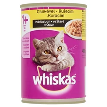 WHISKAS KONZERV ÁLLATELEDEL MACSKÁK SZÁMÁRA CSIRKÉVEL MÁRTÁSBAN 400 G