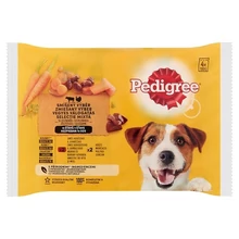 PEDIGREE NEDVES ÁLLATELEDEL KUTYÁK SZÁMÁRA MARHA-BÁRÁNY PULYKA-RÉPA ALUTASAK 4 X 100 G
