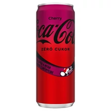 COCA-COLA ZERO CHERRY COLAÍZŰ ENERGIAMENTES SZÉNSAVAS ÜDÍTŐITAL CSERESZNYE ÍZESÍTÉSSEL  330 ML
