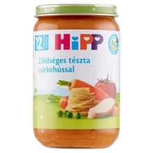 HIPP BIO ZÖLDSÉGES TÉSZTA CSIRKEHÚSSAL BÉBIÉTEL 12 HÓNAPOS KORTÓL 220 G