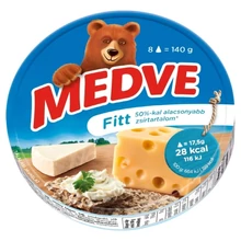 MEDVE LIGHT KENHETŐ, FÉLZSÍROS, ÖMLESZTETT SAJT 8 DB 140 G