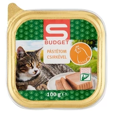 S-BUDGET PÁSTÉTOM CSIRKÉVEL, TELJES ÉRTÉKŰ ÁLLATELEDEL FELNŐTT MACSKÁK SZÁMÁRA 100 G