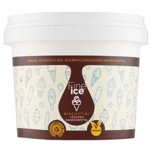 FINE ICE BISCOTTINI VANÍLIÁS, KEKSZES ÍZVILÁGÚ JÉGKRÉM KÜLÖNLEGESSÉG KAKAÓS ÖNTETTEL 500 ML