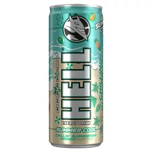 HELL Summer Cool guanabana-, mangó- és tuttifruttiízű, koffeintartalmú, szénsavas ital 250 ml