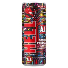 HELL A.I. tutti-frutti- és bogyós gyümölcsízű koffeintartalmú szénsavas, alkoholmentes ital 250 ml