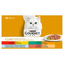 GOURMET GOLD TELJES ÉRTÉKŰ ÁLLATELEDEL FELNŐTT MACSKÁK SZÁMÁRA 4 X 85 G