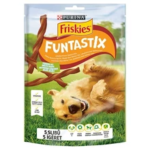 FRISKIES FUNTASTIX BACON ÉS SAJT ÍZESÍTÉSŰ KIEGÉSZÍTŐ ÁLLATELEDEL FELNŐTT KUTYÁK SZÁMÁRA  175 G