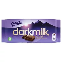 MILKA DARKMILK MAGAS KAKAÓTARTALMÚ, ALPESI TEJ FELHASZNÁLÁSÁVAL KÉSZÜLT TEJCSOKOLÁDÉ 85 G