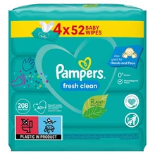 PAMPERS FRESH CLEAN NEDVES TÖRLŐKENDŐ, 4 CSOMAG = 208 DB