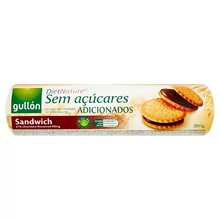 GULLÓN DIETNATURE KAKAÓS KRÉMMEL TÖLTÖTT SZENDVICSKEKSZ HOZZÁADOTT CUKOR NÉLKÜL ÉDESÍTŐSZERREL 250 G