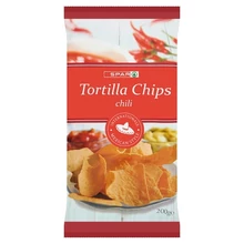 SPAR TORTILLA CHIPS GLUTÉNMENTES CHILI ÍZESÍTÉSŰ KUKORICASNACK 200 G