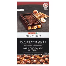 SPAR PREMIUM ÉTCSOKOLÁDÉ EGÉSZ MOGYORÓVAL ÉS MOGYORÓS GRILLÁZZSAL 180 G