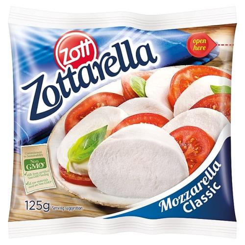 ZOTT ZOTTARELLA CLASSIC ZSÍROS, LÁGY MOZZARELLA SAJT SÓS LÉBEN 125 G