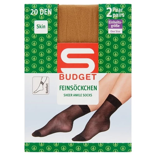 S-BUDGET SKIN ONE SIZE 20 DENES NŐI FINOMSZÁLÚ BOKAHARISNYA 2 PÁR