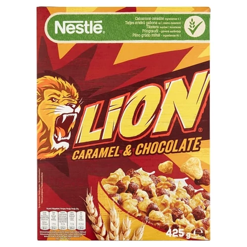 NESTLÉ LION KARAMELLÁS, CSOKOLÁDÉS ROPOGÓS GABONAPEHELY 425 G