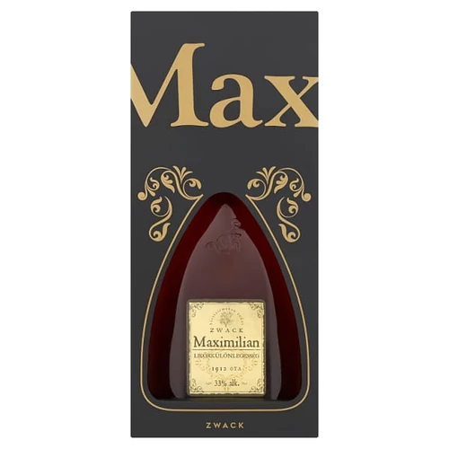 ZWACK MAXIMILIAN LIKŐRKÜLÖNLEGESSÉG PAPÍR DÍSZDOBOZBAN 33% 0,5 L