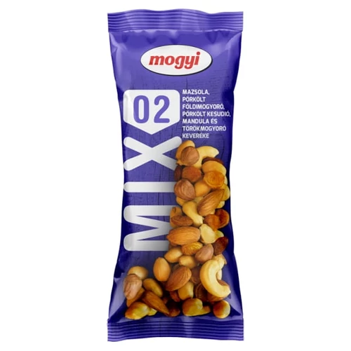 MOGYI MIX 02 MAZSOLA, PÖRKÖLT FÖLDIMOGYORÓ, PÖRKÖLT KESUDIÓ, MANDULA ÉS TÖRÖKMOGYORÓ KEVERÉKE 100 G