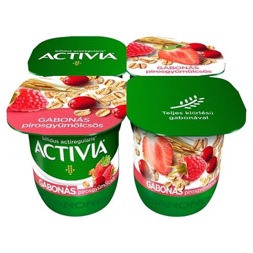 ACTIVIA JOGHURT PIROSGYÜMÖLCS-GABONA 4X125G