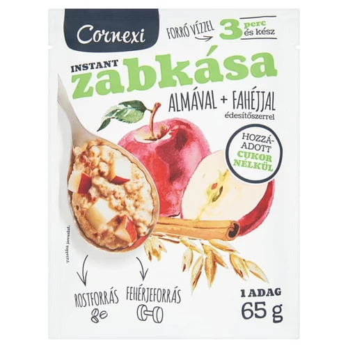 CORNEXI ALMÁS FAHÉJAS ZABKÁSA HOZZÁADOTT CUKOR NÉLKÜL 65G