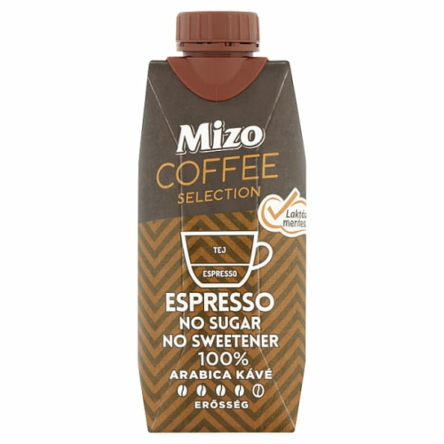 MIZO COFFEE SELECTION ESPRESSO UHT LAKTÓZMENTES, ZSÍRSZEGÉNY KÁVÉS TEJ 330 ML