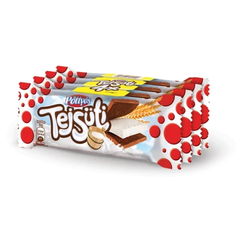 PÖTTYÖS TEJSÜTI TEJES KRÉMMEL TÖLTÖTT KAKAÓS PISKÓTA 4 X 28 G