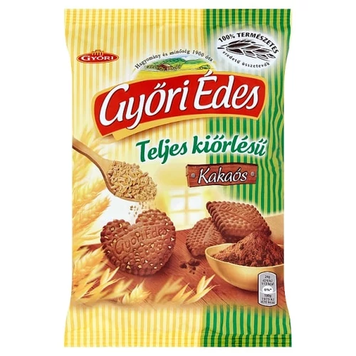 GYŐRI ÉDES TELJES KIŐRLÉSŰ KAKAÓS KEKSZ 180G