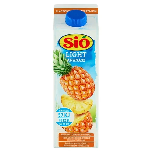 SIÓ LIGHT ENERGIASZEGÉNY ROSTOS ANANÁSZ GYÜMÖLCSITAL ÉDESÍTŐSZEREKKEL 1 L