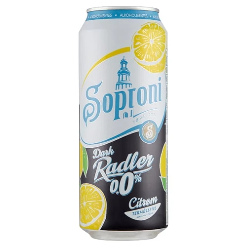SOPRONI ALKOHOLMENTES SÖR DARK CITROM DOBOZOS 0,5L