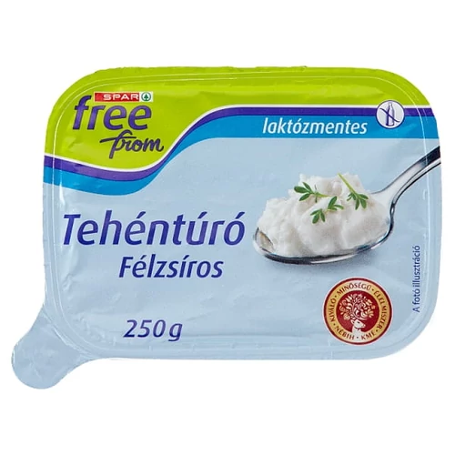 SPAR FREE FROM FÉLZSÍROS LAKTÓZMENTES TEHÉNTÚRÓ 250 G