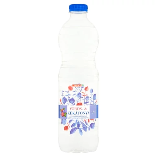 SPAR VÖRÖSÁFONYA-KÉKÁFONYA ÍZŰ SZÉNSAVMENTES ÜDÍTŐITAL 1,5L