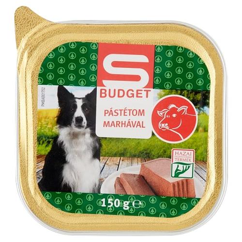 S-BUDGET PÁSTÉTOM MARHÁVAL TELJES ÉRTÉKŰ ÁLLATELEDEL FELNŐTT KUTYÁK SZÁMÁRA 150G