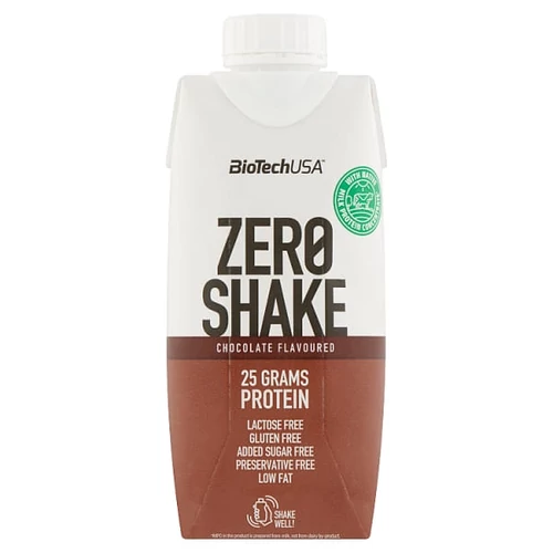 BIOTECHUSA ZERO SHAKE CSOKOLÁDÉ ÍZŰ UHT SOVÁNY TEJFEHÉRJE KONCENTRÁTUM ITAL 330 ML