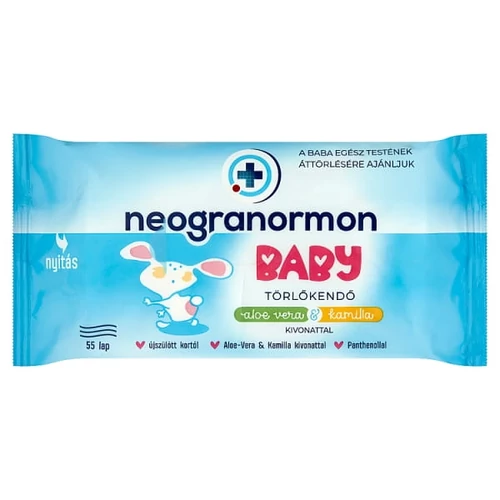 NEOGRANORMON BABY TÖRLŐKENDŐ ALOE VERA & KAMILLA KIVONATTAL 55 DB