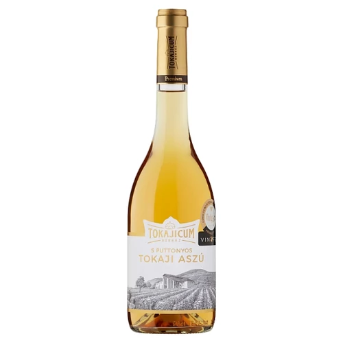 TOKAJICUM TOKAJI 5 PUTTONYOS ASZÚ ÉDES FEHÉR BORKÜLÖNLEGESSÉG 10,5 % 0,5 L
