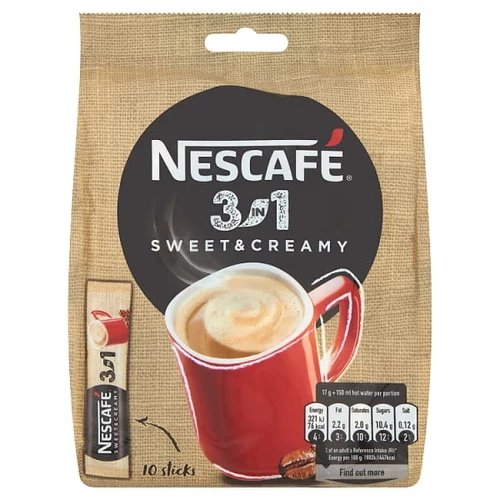 NESCAFÉ 3IN1 SWEET & CREAMY AZONNAL OLDÓDÓ KÁVÉSPECIALITÁS 10 DB 170 G
