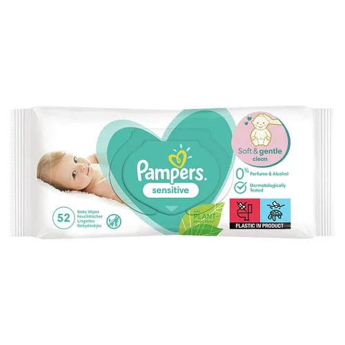 PAMPERS SENSITIVE NEDVES TÖRLŐKENDŐ, 1 CSOMAG = 52 DB