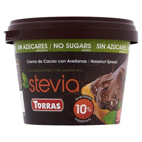 TORRAS STEVIA MOGYORÓKRÉM HOZZÁADOTT CUKOR NÉLKÜL, ÉDESÍTŐSZERREL 200 G
