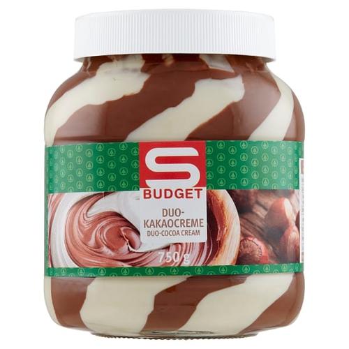 S-BUDGET DUO KENHETŐ MOGYORÓSKRÉM ÉS FEHÉR VANILIA ÍZŰ KRÉM 750G