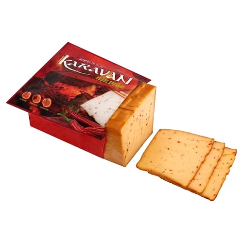 KARAVÁN CSÍPŐS PAPRIKÁS, FÜSTÖLT, ZSÍROS ÖMLESZTETT SAJT